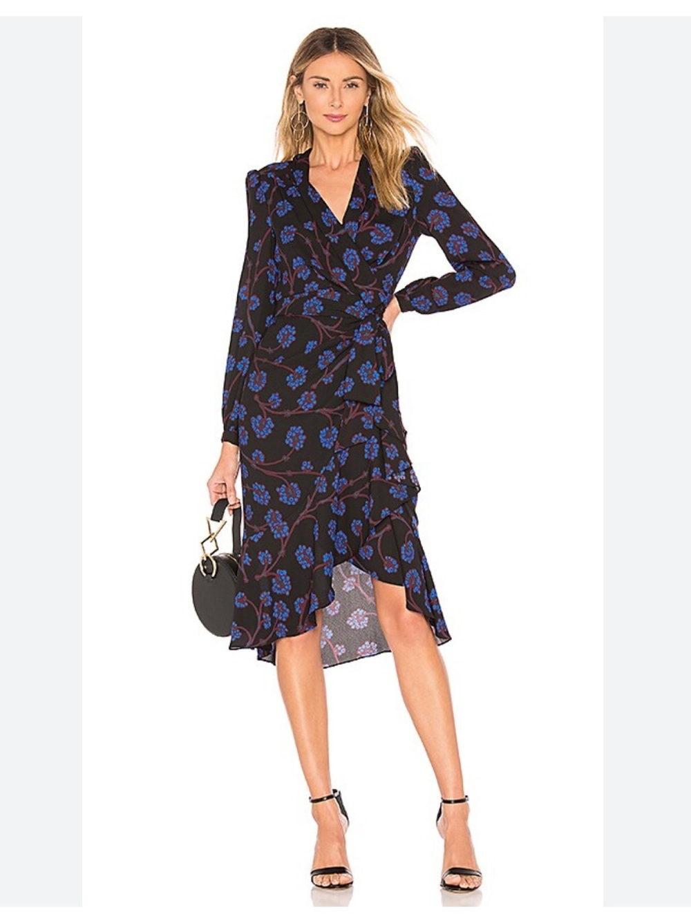 Diane Von Furstenberg Jovie Wrap Dress in Dragon Berry Sapphire